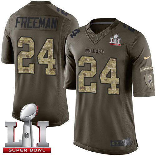 Nike Falcons #24 Devonta Freeman Green Super Bowl LI 51 Men's Stitched NFL Limited Salute To Service Jersey - Click Image to Close